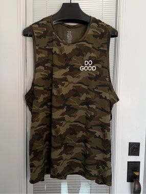 NWT Men’s 5X Green Camp Sleeveless Tank Lightweight Cotton Blend “Do Good” Logo